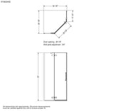 Link Neo-angle 38 x 38 x 75 in. 8mm Pivot Shower Door for Corner Installation with Clear glass in Chrome