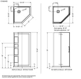 Hana Neo-angle 38 x 38 x 75 in. 8mm Pivot Shower Door for Corner Installation with Clear glass in Chrome