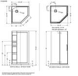 Hana Neo-angle 40 x 40 x 75 in. 8mm Pivot Shower Door for Corner Installation with Clear glass in Chrome