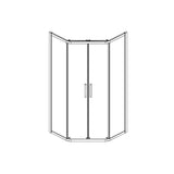 Radia Neo-angle 36 x 36 x 71 ½ in. 6 mm Sliding Shower Door for Corner Installation with Clear glass in Chrome