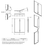 Edge Access 42 x 56 in. 6 mm Pivot Tub Screen for Alcove Installation with Clear glass in Chrome