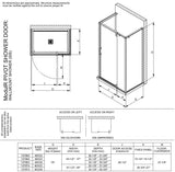 ModulR 60 x 36 x 78 in. 8mm Pivot Shower Door for Wall-mount Installation with Clear glass in Chrome