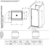 ModulR 2 36 x 78 in. 8mm Pivot Shower Door for Tunnel Installation with Clear glass in Chrome