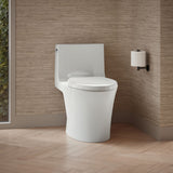 Veil® One-piece elongated toilet with skirted trapway, dual-flush