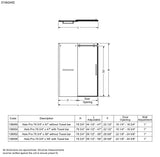 Halo Pro 56 ½-59 x 78 ¾ in. 8mm Sliding Shower Door for Alcove Installation with Clear glass in Chrome