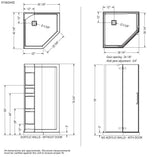 Davana Neo-angle 40 x 40 x 75 in. 8mm Pivot Shower Door for Corner Installation with Clear glass in Chrome