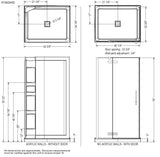 Davana Rectangular 42 x 34 x 75 in. 8mm Pivot Shower Door for Corner Installation with Clear glass in Chrome
