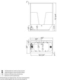 BG6034C AcrylX Alcove Center Drain One-Piece Tub Shower in White