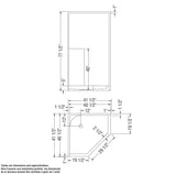 CSS40 42 x 42 AcrylX Corner Center Drain One-Piece Shower in White