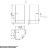 SECCSS36 38 x 38 AcrylX Corner Center Drain Two-Piece Shower in White