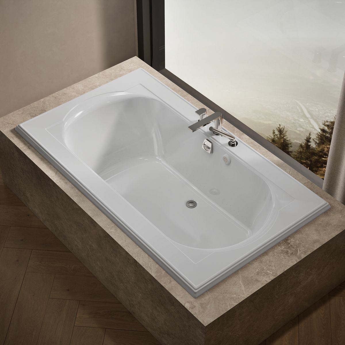 Memoirs® 72" x 42" drop-in Heated BubbleMassage™ air bath