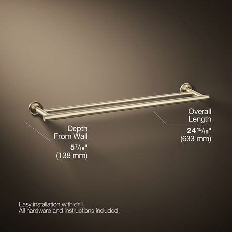 Purist® 24" Double towel bar