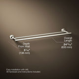 Purist® 24" Double towel bar