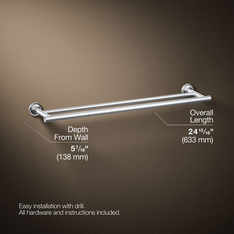 Purist® 24" Double towel bar