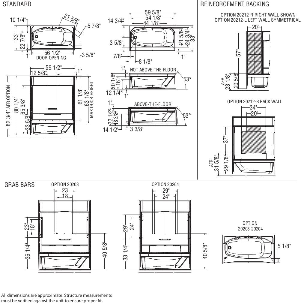 KDTS 3260 AFR AcrylX Alcove Left-Hand Drain Four-Piece Tub Shower in White