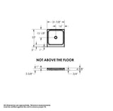 SPL 3232 AcrylX Alcove Shower Base with Center Drain in White