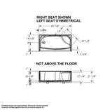 SPS 3060 AcrylX Alcove Shower Base with Center Drain in White