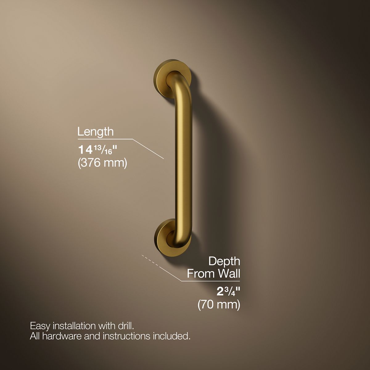 Contemporary 12" grab bar