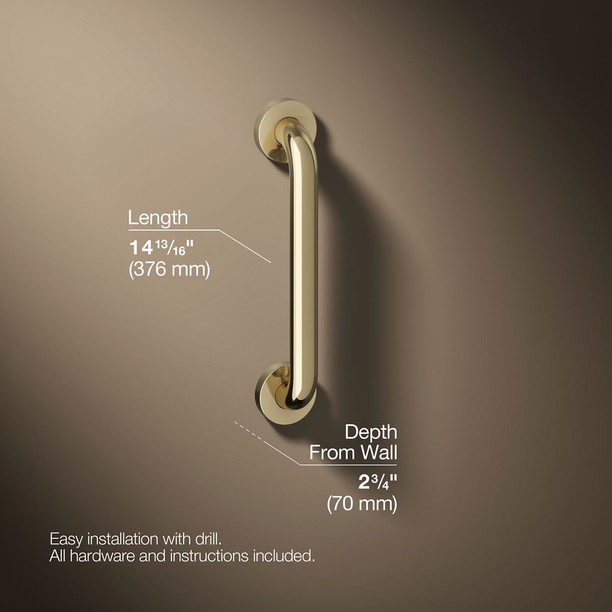 Contemporary 12" grab bar