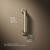 Contemporary 12" grab bar