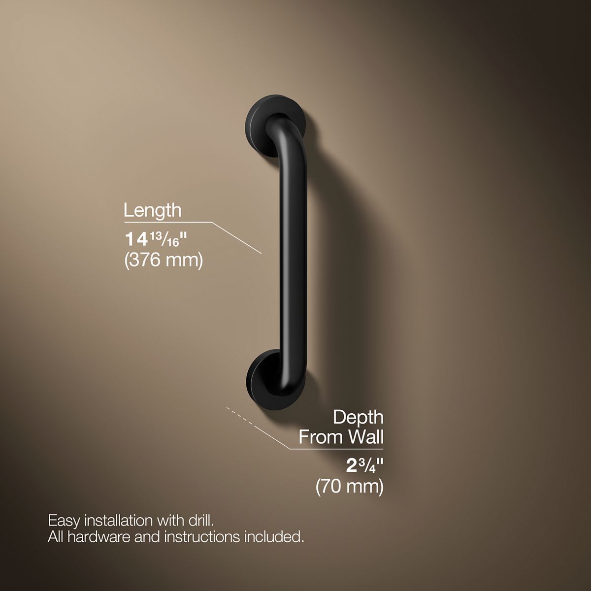 Contemporary 12" grab bar
