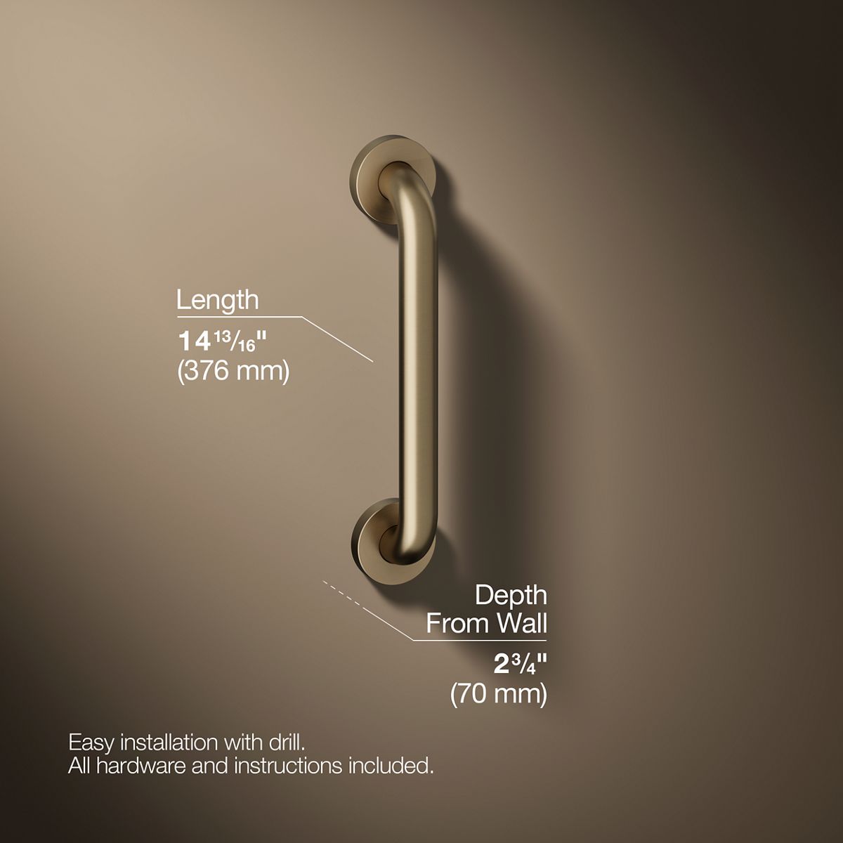 Contemporary 12" grab bar