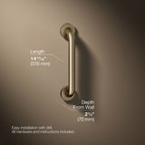 Contemporary 12" grab bar