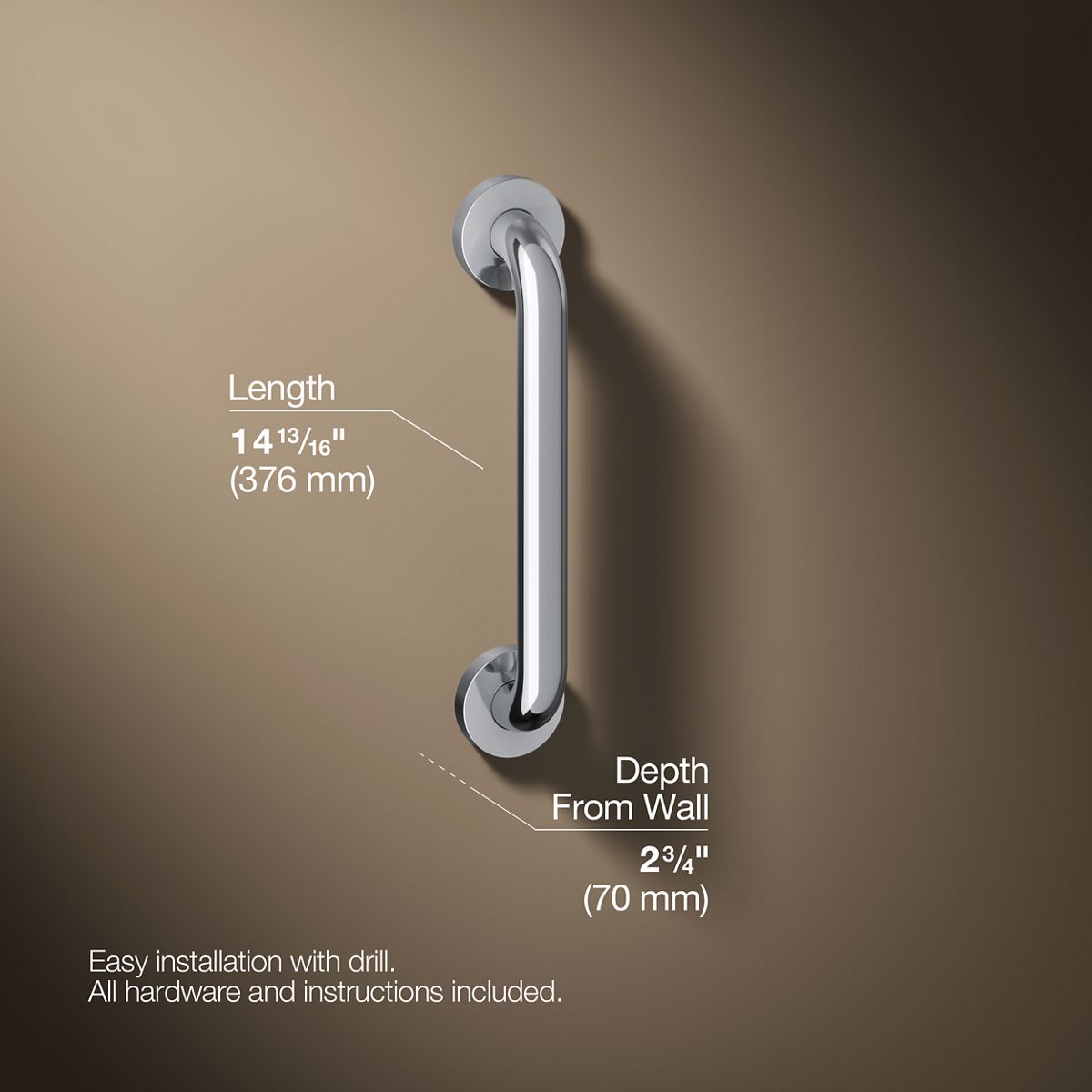 Contemporary 12" grab bar