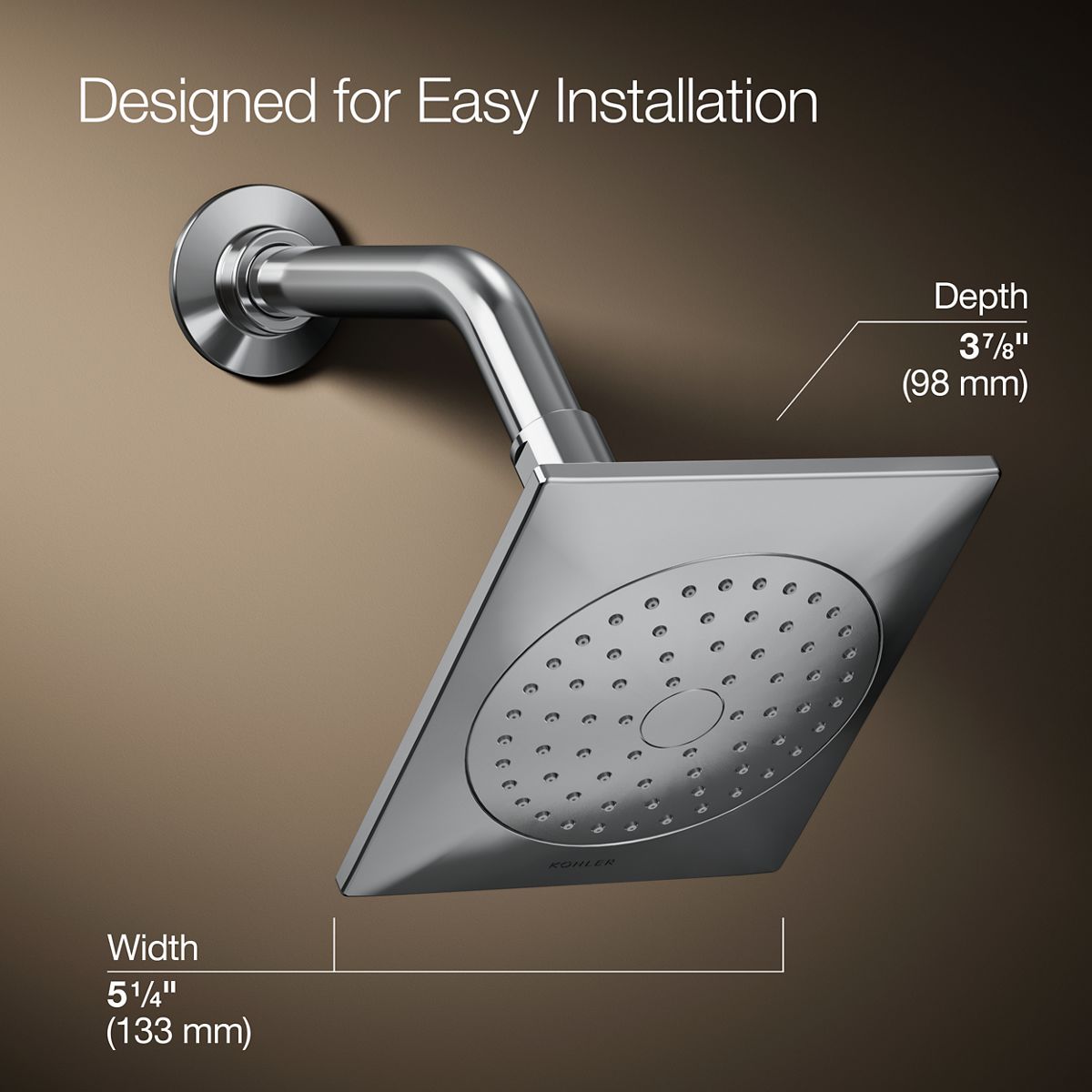 Loure® Single-function showerhead, 2.5 gpm