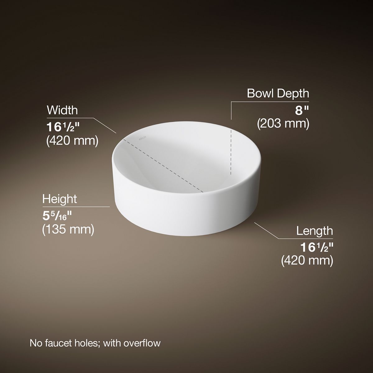 Vox® 16-1/2" round vessel bathroom sink