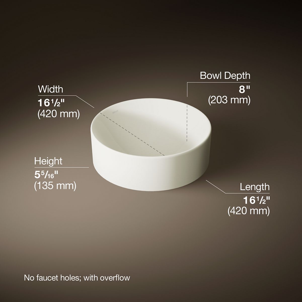 Vox® 16-1/2" round vessel bathroom sink