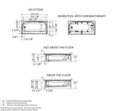 Essence TO-6030 AFR AcrylX Alcove Left-Hand Drain Bathtub in White