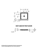 Essence Base 3232 AcrylX Alcove Shower Base with Center Drain in White