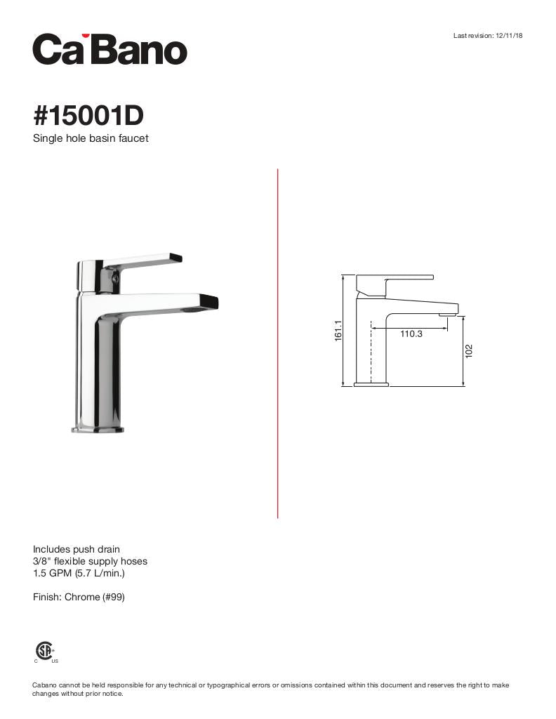 Single hole basin faucet