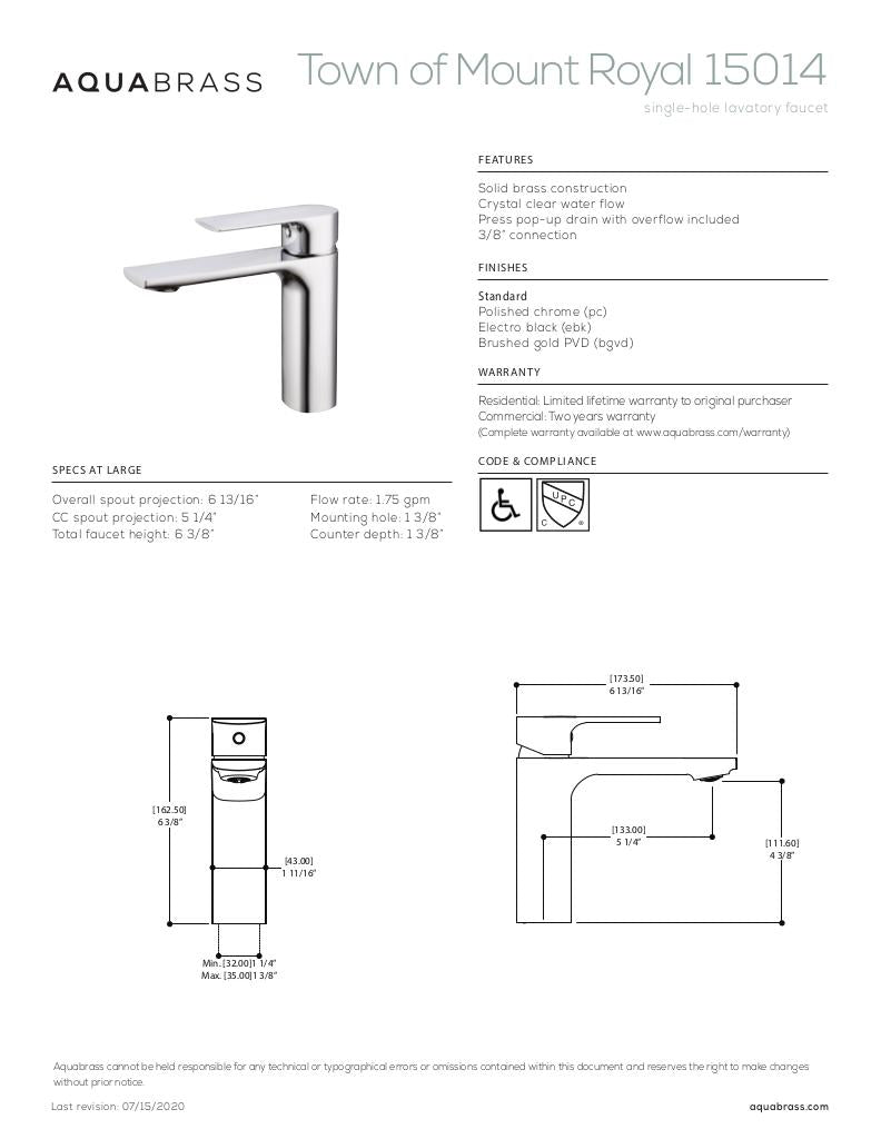 Single-hole lavatory faucet