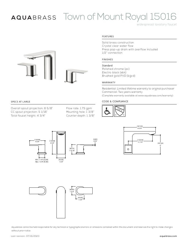 Widespread lavatory faucet