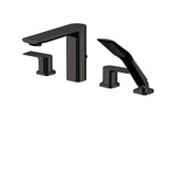 4-piece deckmount tub filler with handshower