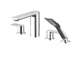 4-piece deckmount tub filler with handshower