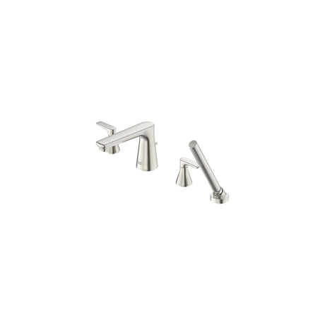 Aspirations 4-Hole 2-Handle Deck Mount Roman Tub Faucet  With Lever Handles and Personal Shower
