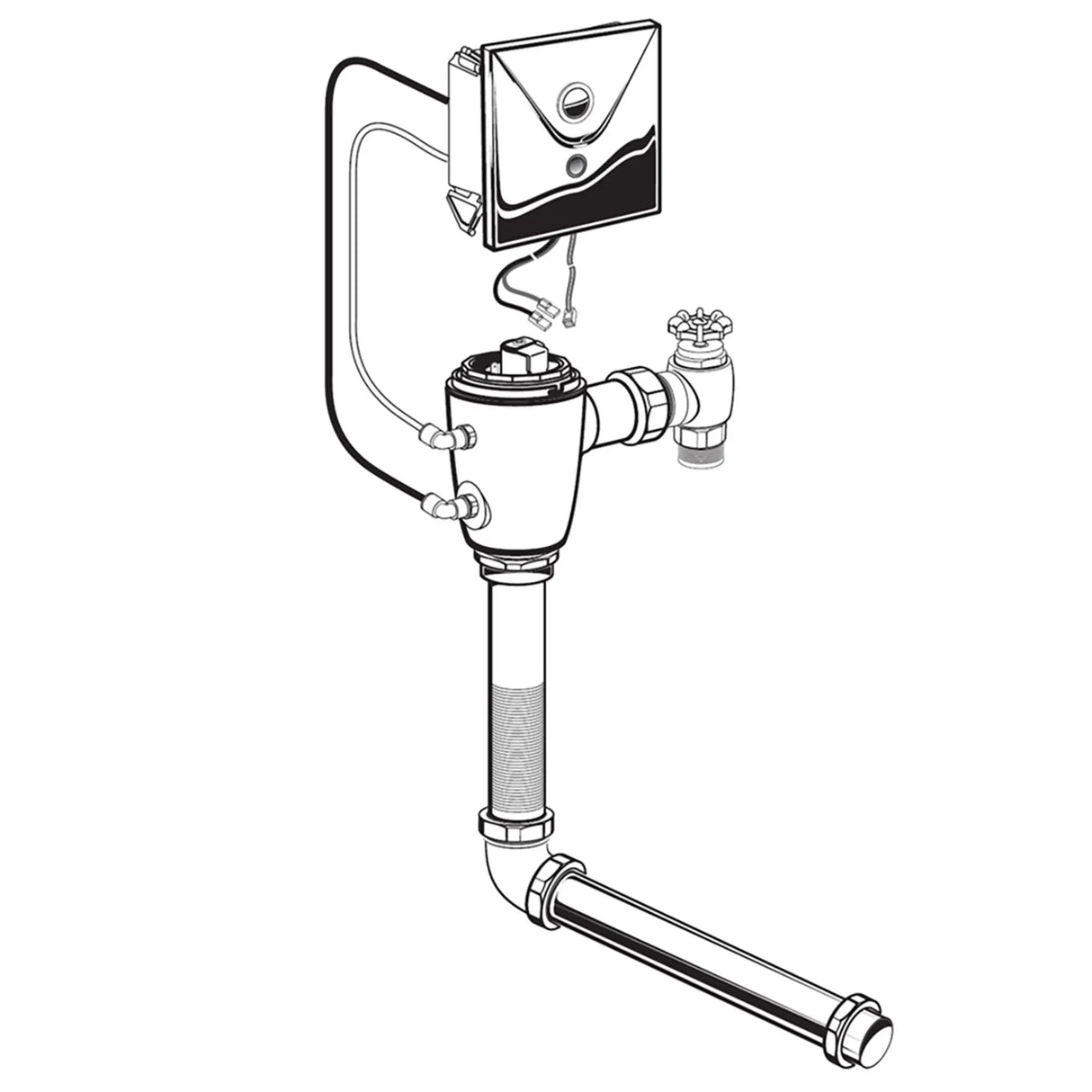 Ultima Selectronic Concealed Toilet Flush Valve, Base Model, Piston-Type, 1.28 gpf/4.8 Lpf