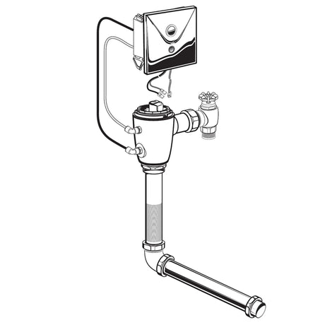 Ultima Selectronic Concealed Toilet Flush Valve, Base Model, Piston-Type, 1.28 gpf/4.8 Lpf