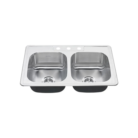 Colony® 33 x 22-Inch Stainless Steel 3-Hole Top Mount Double-Bowl ADA Kitchen Sink