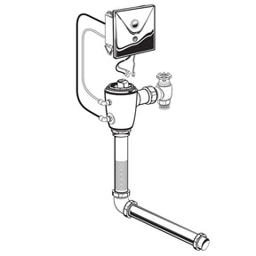 Ultima Selectronic Concealed Toilet Flush Valve, Base Model, Piston-Type, 1.1 gpf/4.2 Lpf