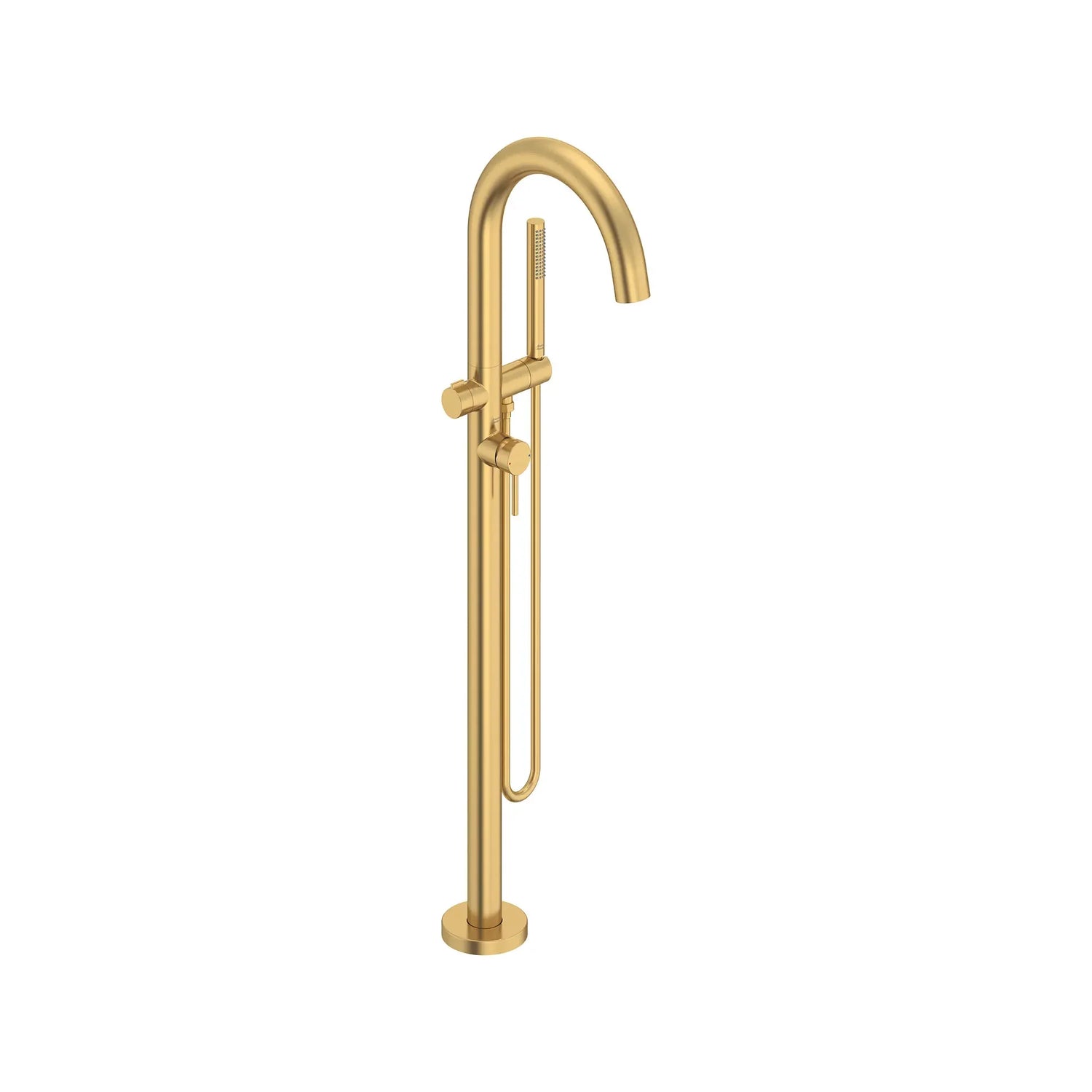 Contemporary Round Freestanding Bathtub With Lever Handle Faucet for Flash® Rough-In Valve