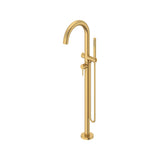 Contemporary Round Freestanding Bathtub With Lever Handle Faucet for Flash® Rough-In Valve