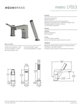 3-piece deckmount tub filler with handshower