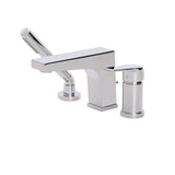 3-piece deckmount tub filler with handshower