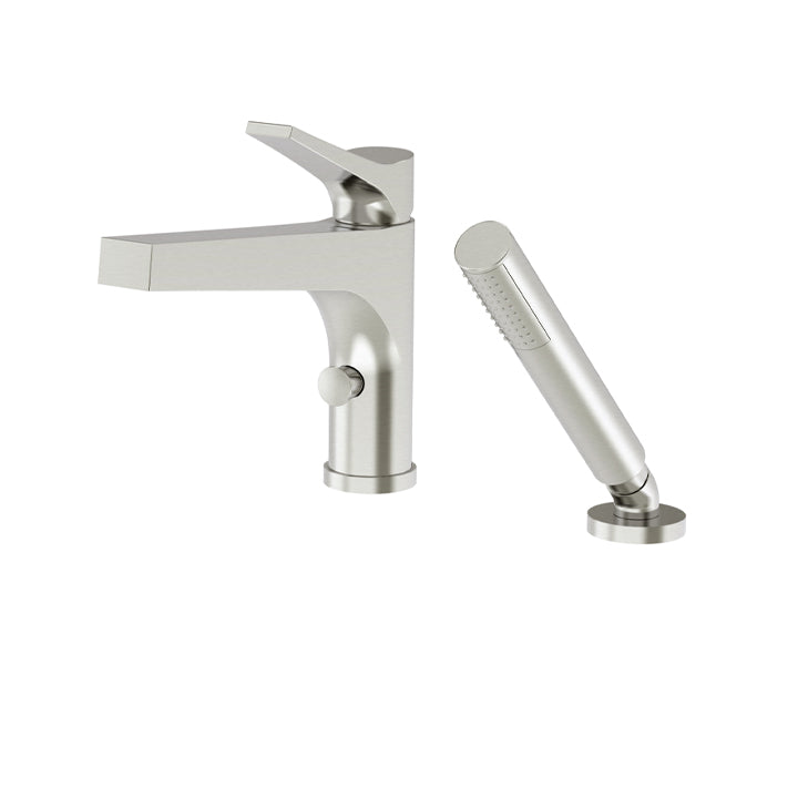 2-piece deckmount tub filler with handshower