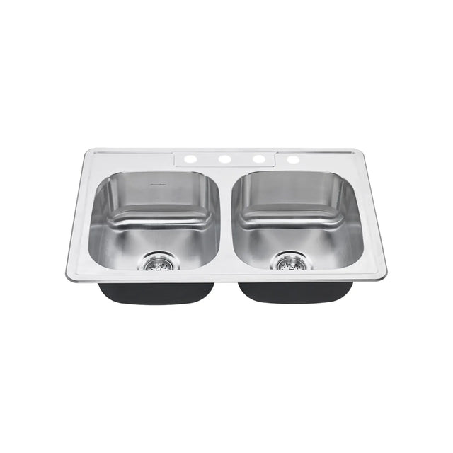 Colony® 33 x 22-Inch Stainless Steel 4-Hole Top Mount Double-Bowl ADA Kitchen Sink