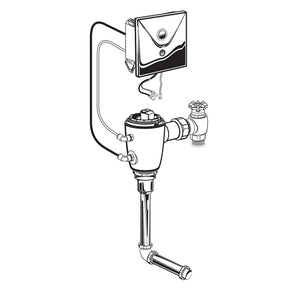 Ultima Selectronic Concealed Urinal Flush Valve, Base Model, Piston-Type, 0.125 gpf/0.5 Lpf